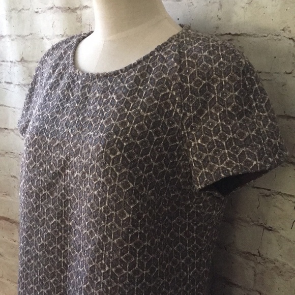 Vintage Benetton Shift Dress Tweed Geometric Large - Picture 3 of 5